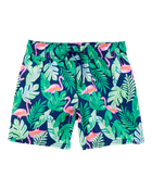 Boys Tropical Print Swim Trunks, image 1 of 4 slides