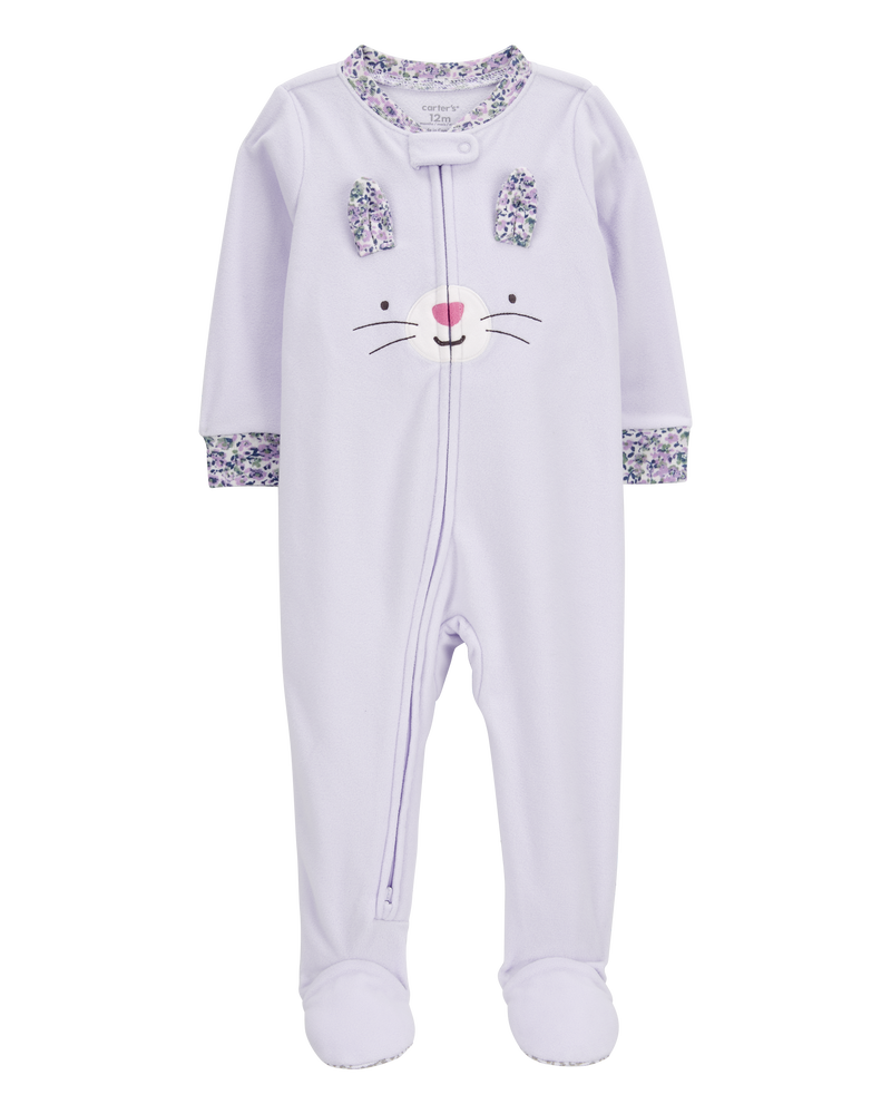 Baby 1-Piece Bunny Fleece Footie Pajamas, image 1 of 4 slides