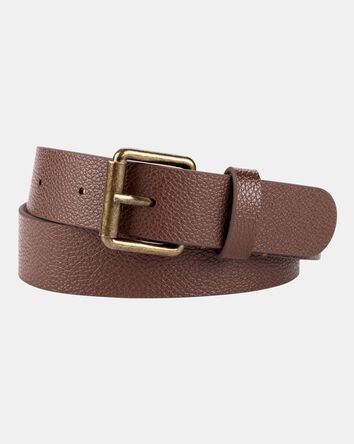 Faux Leather Belt - Brown, 