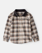 Boys Western Plaid Cotton Long-Sleeve Button-Down Shirt - Plaid, image 1 of 3 slides