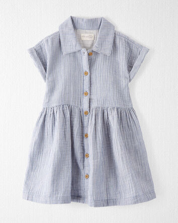 Toddler Organic Cotton Striped Button-Front Dress
, 