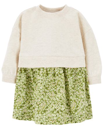 Baby Mixed Print French Terry Dress, 