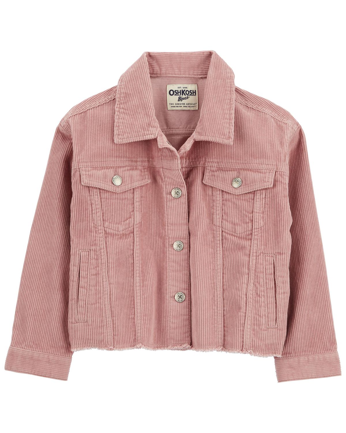 Pink Kid Corduroy ButtonFront Jacket