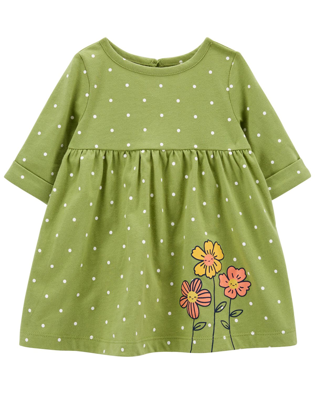 Green Baby Polka Dot Flower Dress