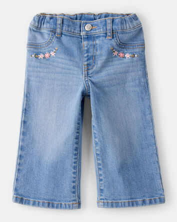 Baby Girl Denim Wide-Leg Jeans - Blue, 
