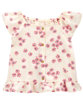 Baby Floral Linen Top, 