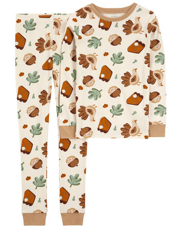 Kid 2-Piece Thanksgiving 100% Snug Fit Cotton Pajamas, 