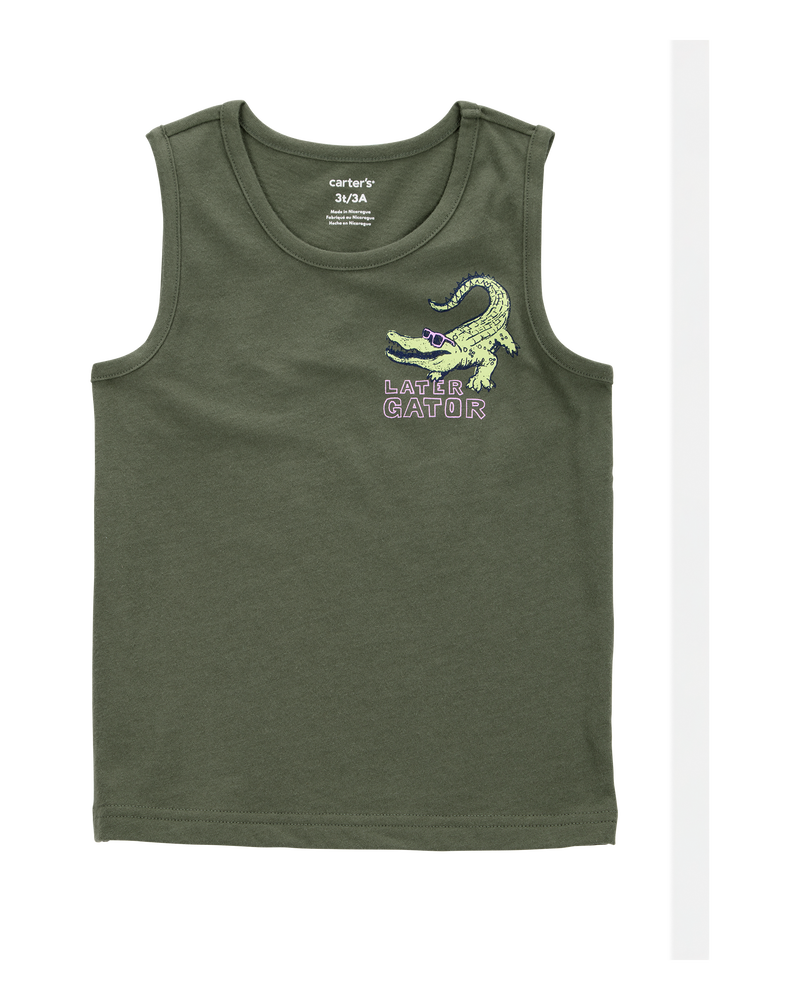 Baby Alligator Graphic Tank - Green, image 1 of 3 slides