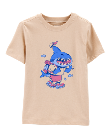 Toddler Dune Shark Short-Sleeve Graphic Tee - Khaki, 