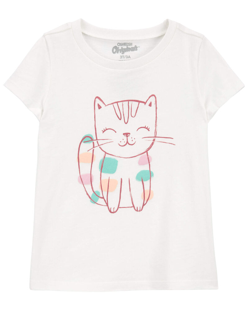 Toddler Cute Kitty Graphic Tee, image 1 of 3 slides