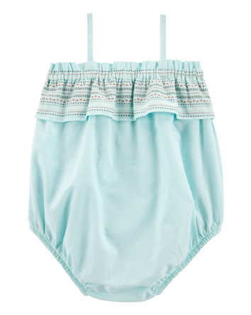Baby Ruffle Bubble Romper - Blue, 