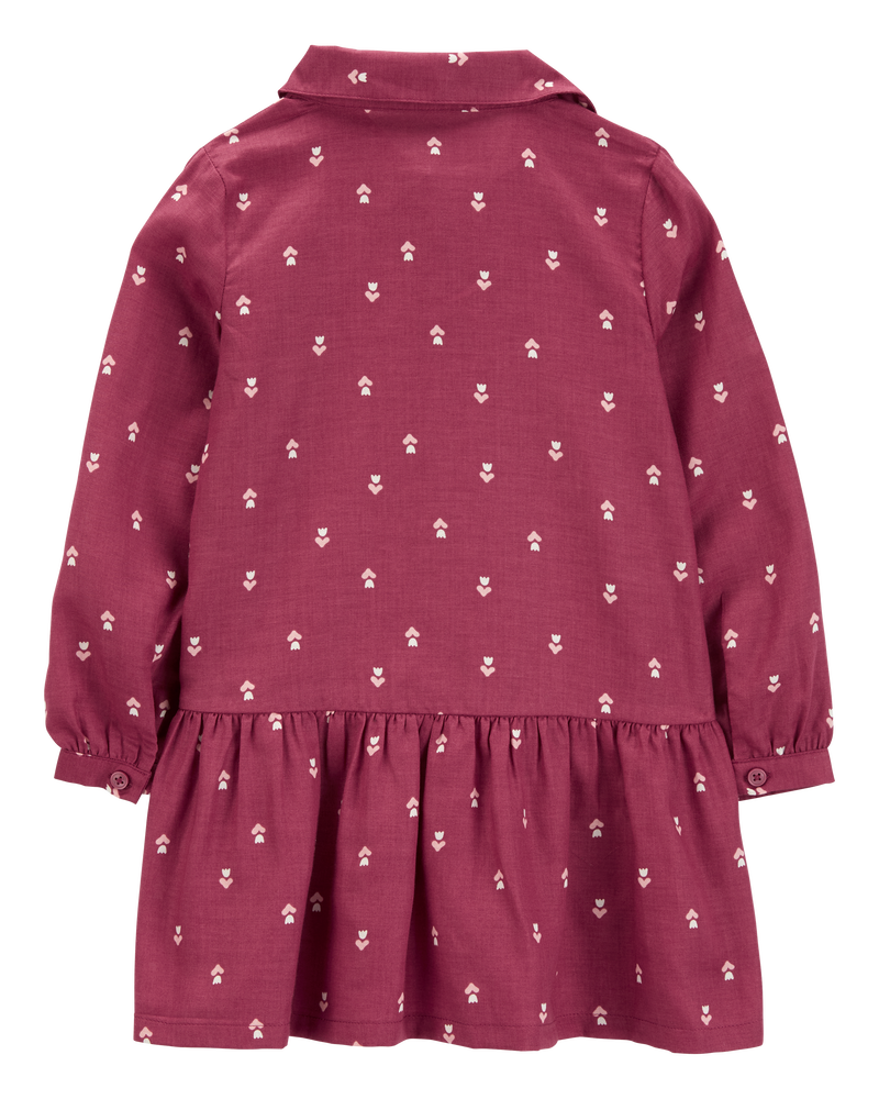 Toddler Long-Sleeve Shirt Peplum Dress, image 2 of 4 slides