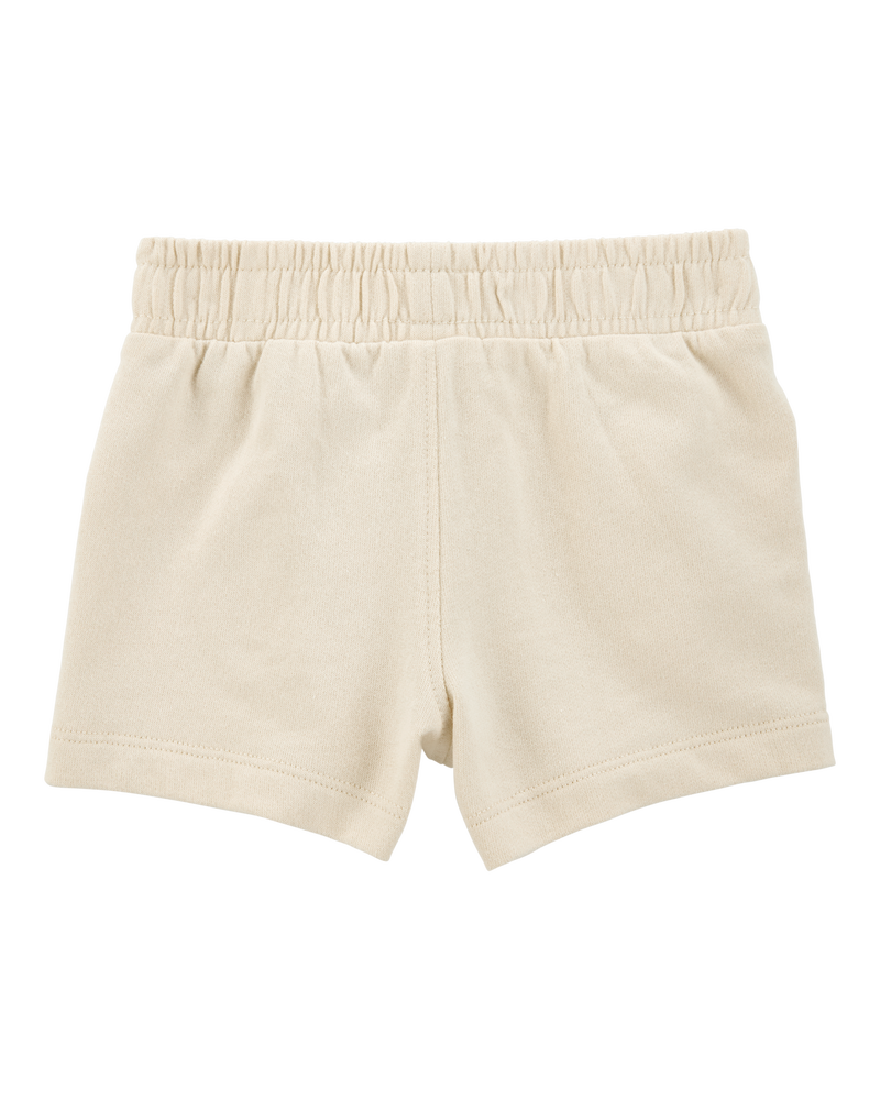 Baby Pull-On French Terry Shorts - Ivory, image 2 of 4 slides