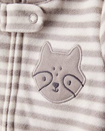 Baby Boy Fox Striped Loose Fit Long-Sleeve Sleep & Play Pajamas - Brown, 