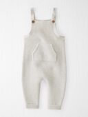 Heather Gray - Baby Organic Cotton Sweater Knit Overalls in Heather Gray