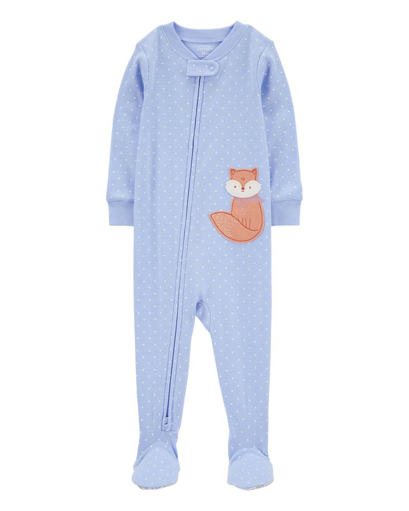 Toddler 1-Piece Fox 100% Snug Fit Cotton Footie Pajamas, image 1 of 4 slides