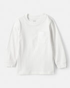 Toddler Boy Long-Sleeve Pocket Tee - White, image 1 of 3 slides