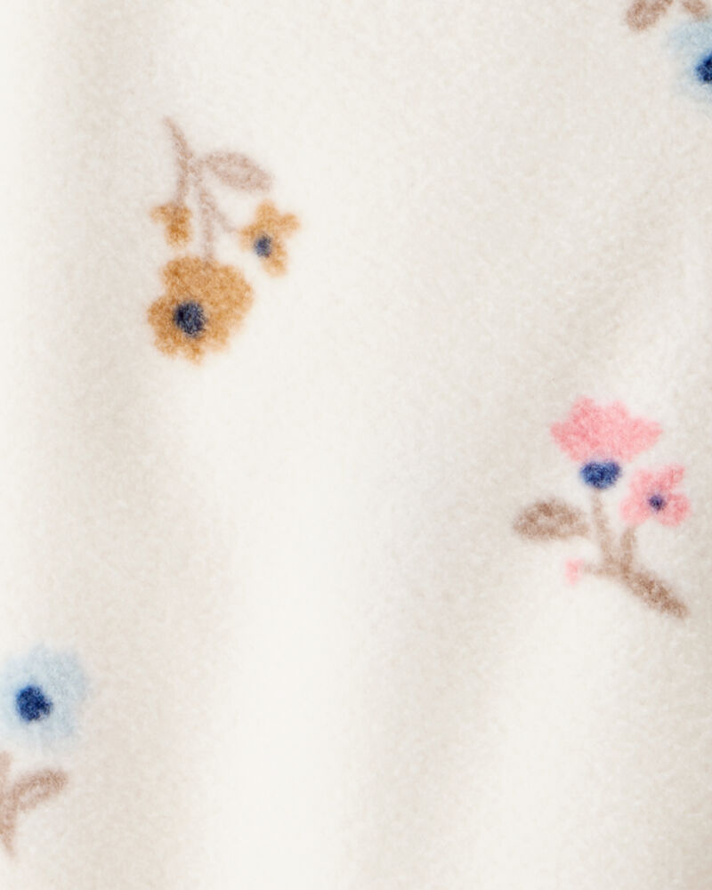Baby Girl Floral Print Loose Fit Long-Sleeve 2-Way Zip Sleep & Play - Cream, image 3 of 4 slides