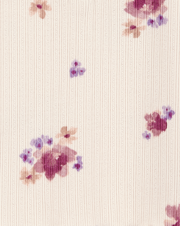 Toddler Rib Floral Print Tank Top - Ivory, 