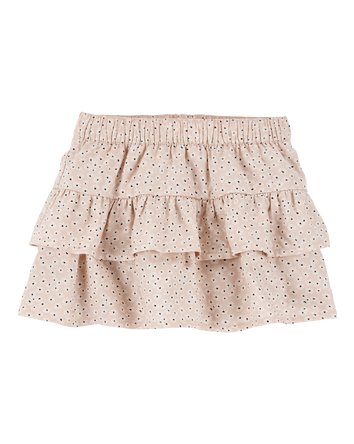 Baby Floral Pull-On Ruffle Skort - Tan, 