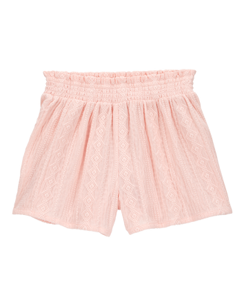 Kid Pull-On Smocked Shorts - Pink, 