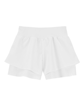 Kid Flowy Layered Flip Short - White, 