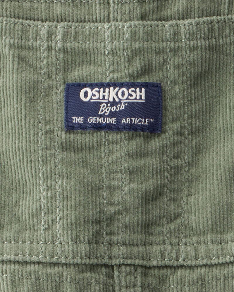 Baby Neutral Solid Corduroy Overalls - Green, image 3 of 4 slides