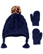 Toddler 2-Pack Trapper Hat & Mittens Set, image 1 of 2 slides