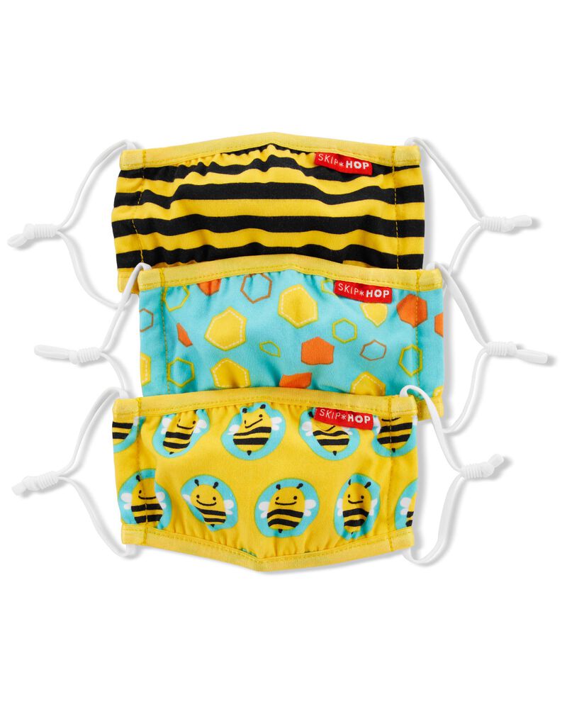 ZOO® Adjustable Kids' Face Masks Set of 3 - Bee, image 1 of 2 slides