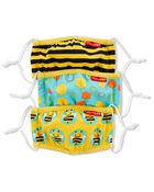 ZOO® Adjustable Kids' Face Masks Set of 3 - Bee, image 1 of 2 slides