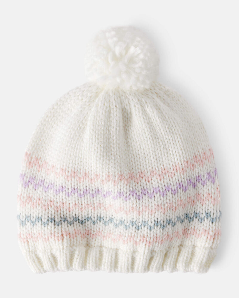 Girls Winter Hat - White, image 1 of 3 slides