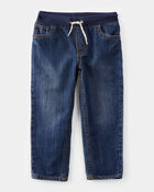 Toddler Pull-On Denim Pants - Blue, image 1 of 4 slides
