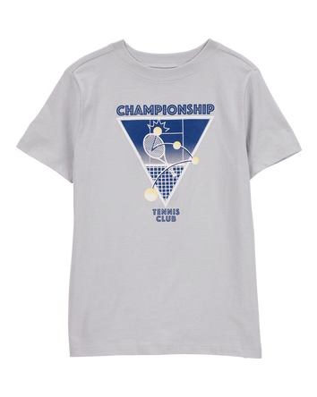 Kid Tennis Short-Sleeve Graphic Tee - Grey, 
