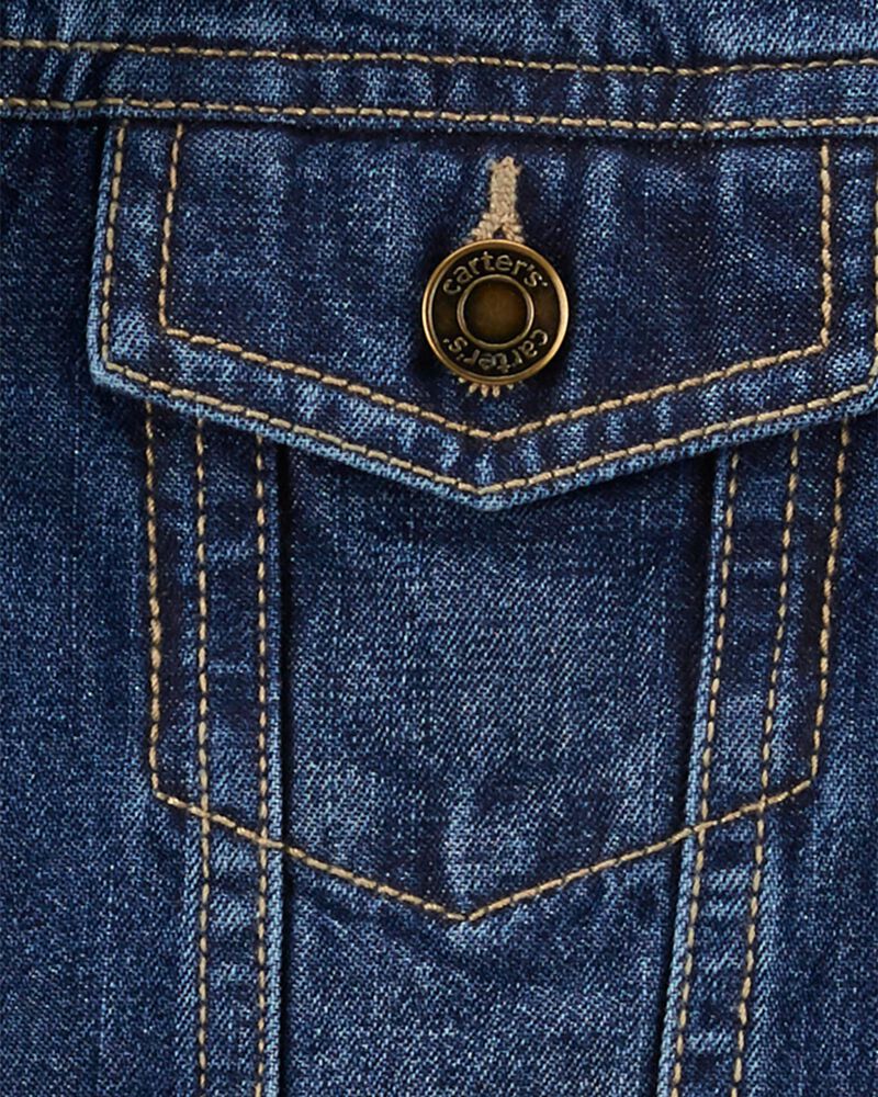 Kid Basic Denim Jacket - Dark Wash, image 2 of 4 slides