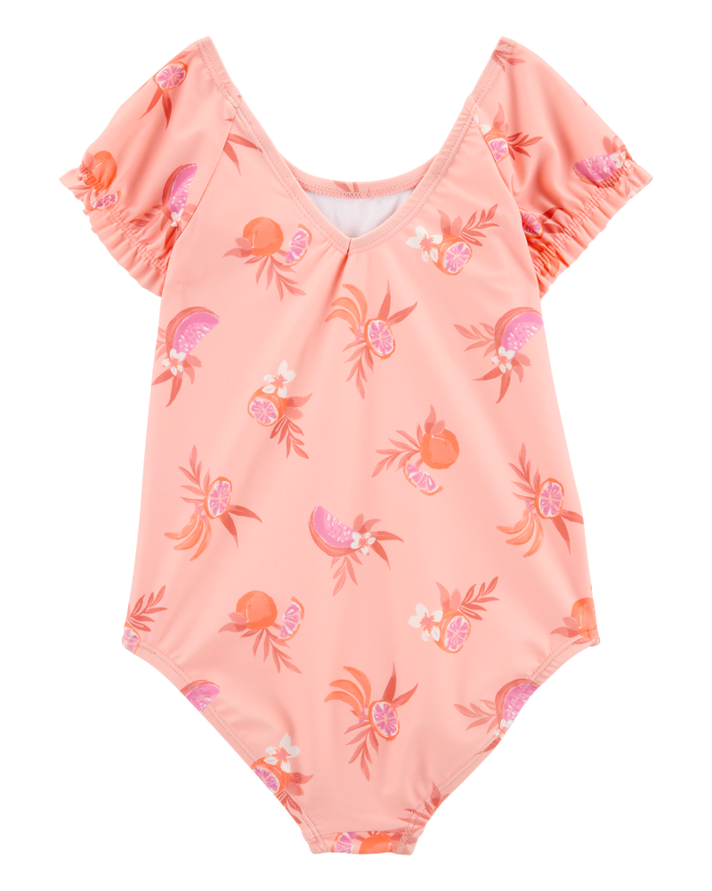Toddler 1-Piece Fruit Swimsuit - Coral, image 2 of 4 slides