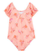 Toddler 1-Piece Fruit Swimsuit - Coral, image 2 of 4 slides