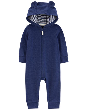 Baby Bear Hood Zip-Up Thermal Jumpsuit, 
