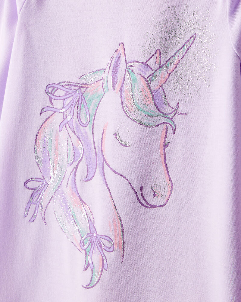 Girls 2-Pack Unicorn Nightgowns - Pink/Purple, image 2 of 4 slides