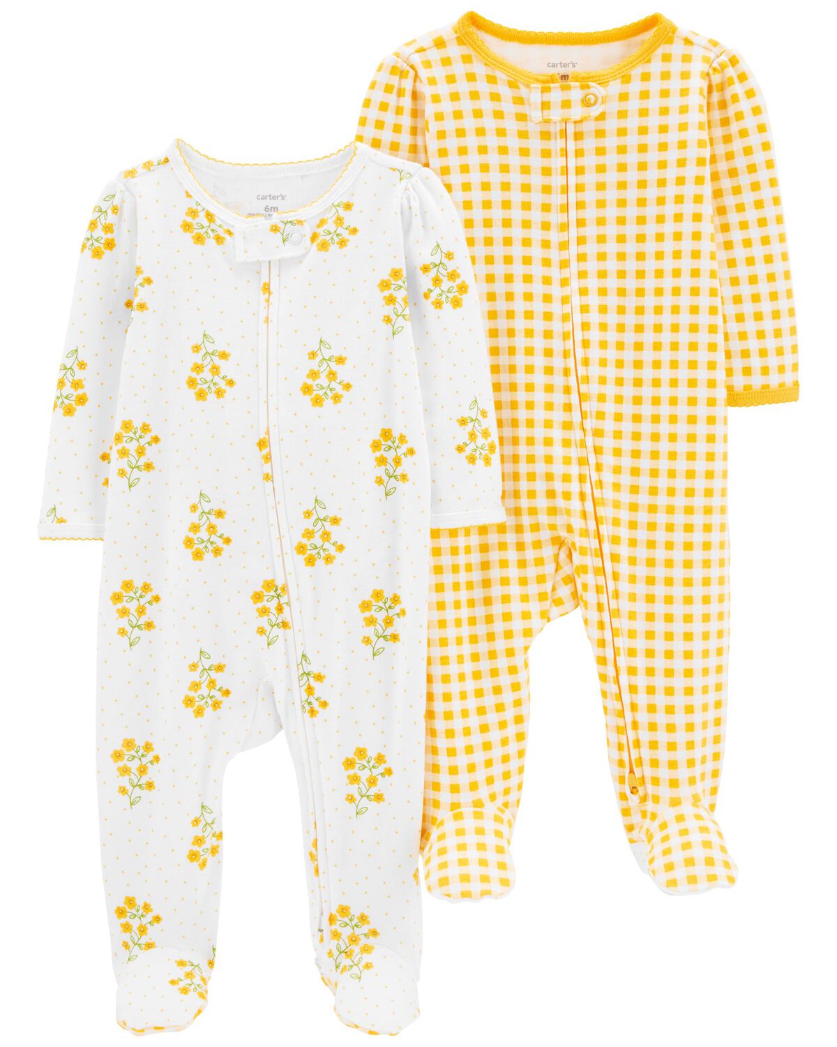 Yellow Baby 2-Pack Zip-Up Cotton Footie Sleep & Play Pajamas | carters.com