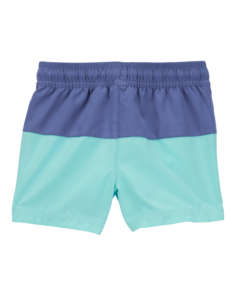Toddler Boy Colorblock Swim Trunks - Green/Blue, image 2 of 4 slides