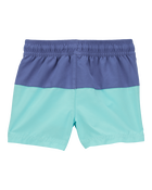 Toddler Boy Colorblock Swim Trunks - Green/Blue, image 2 of 4 slides