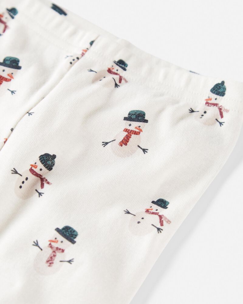Baby Organic Cotton Pajamas Set in Snowman, image 2 of 4 slides