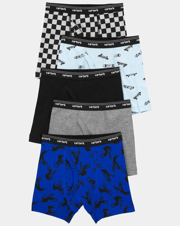 Boys 5-Pack Checker Print Boxer Brief Underwear, 