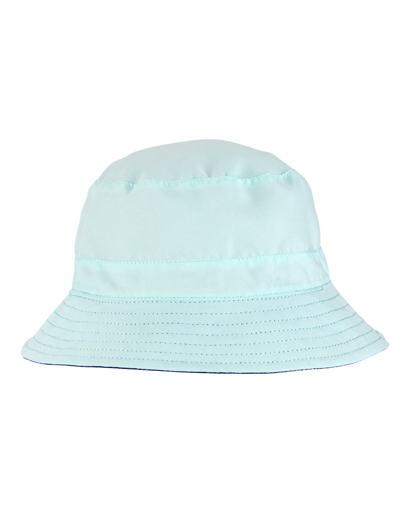Toddler Reversible Solid Swim Bucket Hat - Blue, image 2 of 3 slides