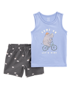 Toddler 2-Piece Rhino Tank & Pull-On Short Set, image 1 of 3 slides