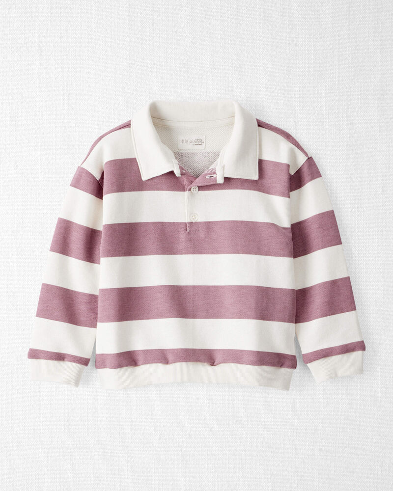 Toddler Boy Organic Cotton Henley Top in Stripes, image 1 of 5 slides