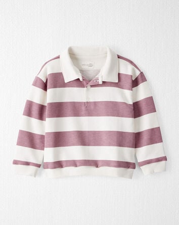 Toddler Boy Organic Cotton Henley Top in Stripes, 