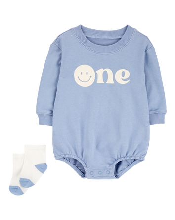 Baby 2-Piece Birthday Bubble & Socks Set, 