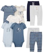 Baby 9-Piece Panda Print Bodysuits & Pants Set, image 1 of 8 slides