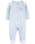 Baby Floral 2-Way Zip Thermal Sleep & Play Pajamas, image 1 of 5 slides